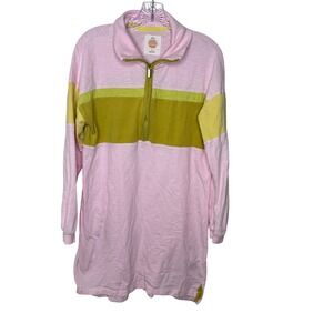 Daily Practice Pink Colorblock‎ Quarter Zip Long Sleeve Tunic Dress XS